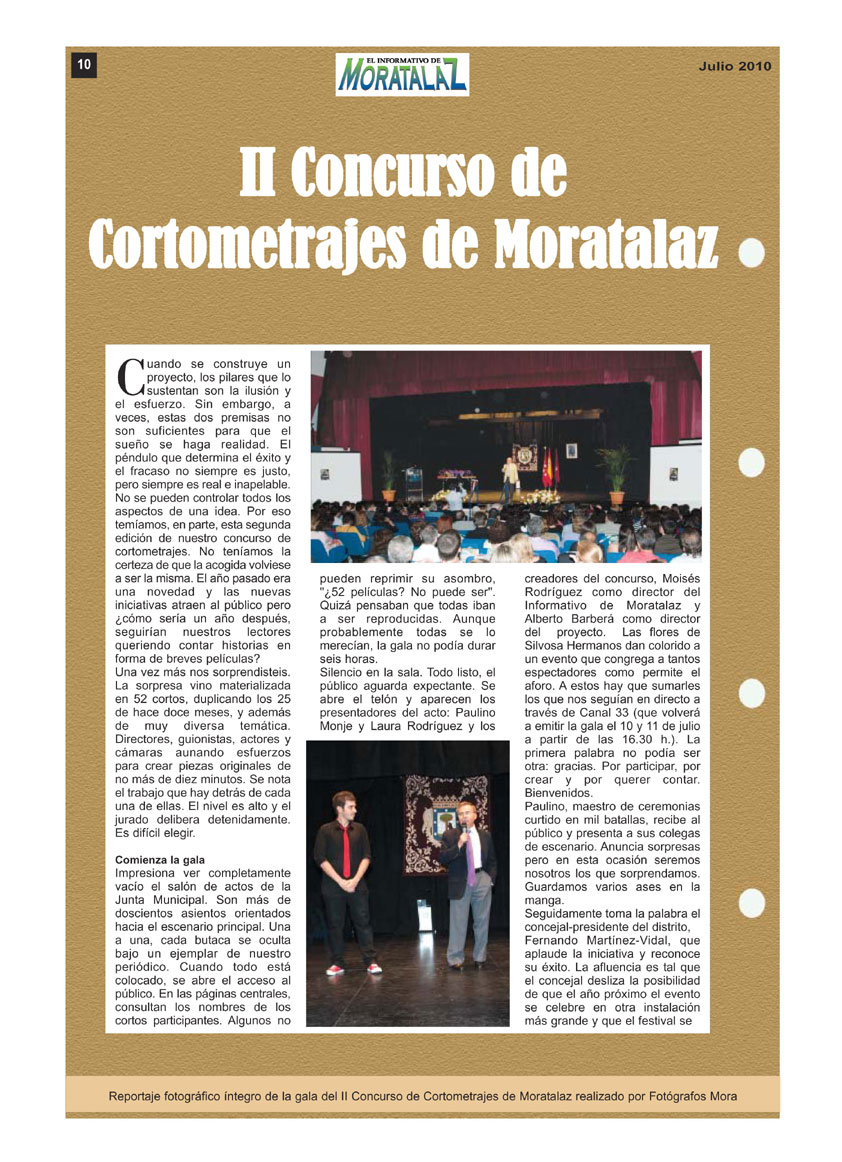 Gala II Concurso de Cortometrajes de Moratalaz